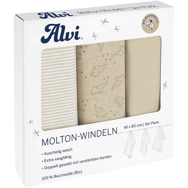 Alvi® Molton-Windeln 3er Pack Starfant 80 X 80 Cm 3 Alvi® Molton-Windeln 3er Pack Starfant 80 X 80 Cm