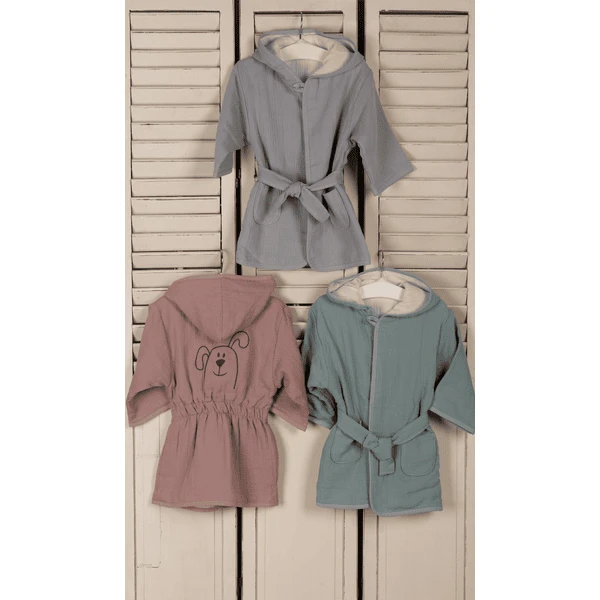 Be Be 's Collection Musselin Bademantel Altrosa 4 Be Be 's Collection Musselin Bademantel Altrosa – Bild 2