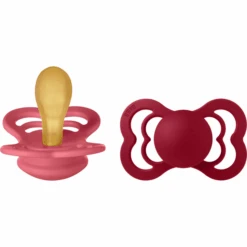 BIBS® Schnuller Supreme Coral/Ruby Latex 6-36 Monate, 2 Stk.