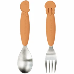 Done By Deer™ Löffel- & Gabelset YummyPlus Sea Friends In Senfgelb