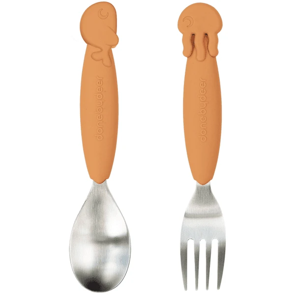 Done By Deer™ Löffel- & Gabelset YummyPlus Sea Friends In Senfgelb 3 Done By Deer™ Löffel- & Gabelset YummyPlus Sea Friends In Senfgelb