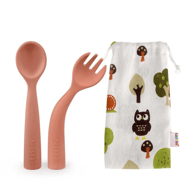 Haakaa® Bestesteckset, Biegbar Dunkelrot 3 Haakaa® Bestesteckset, Biegbar Dunkelrot