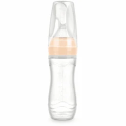 Haakaa® Fütterflasche, Squeeze Mit Löffel Peach