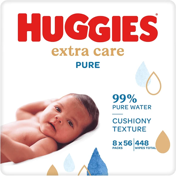 Huggies Baby Feuchttücher Pure Extra Care 448 Tücher (8 X 56 Stk) 3 Huggies Baby Feuchttücher Pure Extra Care 448 Tücher (8 X 56 Stk)