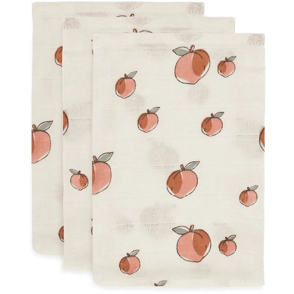 Jollein Mull Waschlappen 3er-Pack Peach 3 Jollein Mull Waschlappen 3er-Pack Peach