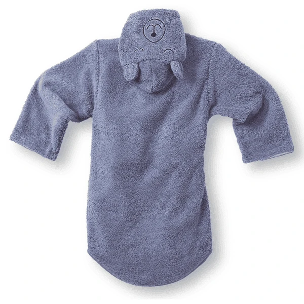 LITTLE Bademantel Bär Used Blue 4 LITTLE Bademantel Bär Used Blue – Bild 2