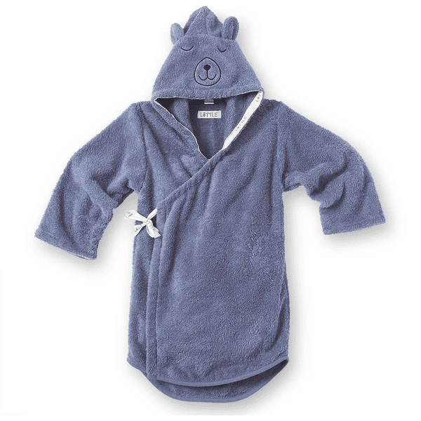 LITTLE Bademantel Bär Used Blue 3 LITTLE Bademantel Bär Used Blue