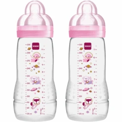 MAM Babyflasche Easy Active™ 330 Ml, Weltall Rosa Im Doppelpack