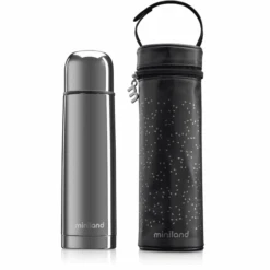 Miniland Deluxe Thermos Thermosflasche Mit Isoliertasche Silber 500ml