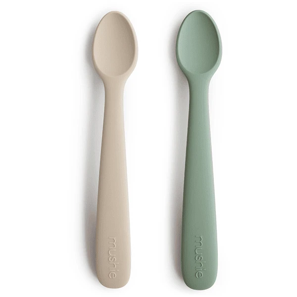 Mushie Silikonlöffel Cambridge Blue/Shifting Sand 3 Mushie Silikonlöffel Cambridge Blue/Shifting Sand