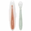 Nattou Silikonset 2 Löffel + Case -Babyprodukte nattou silikonset 2 loeffel case a344576