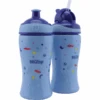 Nuby Nûby Trinkhalmflasche Und Trinkflasche Mit Pop-Up Verschluss 360ml Ab 12 Monate, Blau, 2 Stück