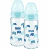 NUK Glasflasche First Choice⁺ Ab Der Geburt 240 Ml, Temperature Control Im Doppelpack Blau -Babyprodukte nuk glasflasche first choice ab der geburt 240 ml temperature control im doppelpack blau a329554