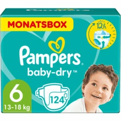 Pampers® Pampers Baby Dry, Gr.6, 13-18kg, Monatsbox (1x 124 Windeln)