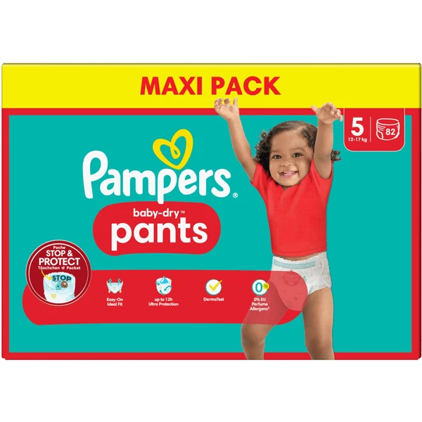 Pampers® Pampers Baby-Dry Pants, Gr. 5 Junior 12-17 Kg, Maxi Pack (1 X 82 Pants) 3 Pampers® Pampers Baby-Dry Pants, Gr. 5 Junior 12-17 Kg, Maxi Pack (1 X 82 Pants)