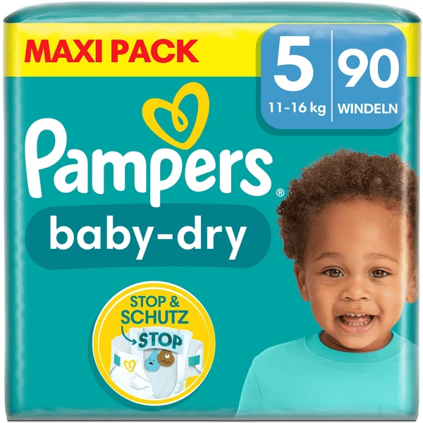Pampers® Pampers Baby-Dry Windeln, Gr. 5 Junior, 11-16kg, Maxi Pack (1 X 90 Windeln) 3 Pampers® Pampers Baby-Dry Windeln, Gr. 5 Junior, 11-16kg, Maxi Pack (1 X 90 Windeln)