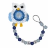 Schnullireich Schnullerkette Mit Namen Häkel-Eule Blau -Babyprodukte schnullireich schnullerkette mit namen haekel eule blau a405679