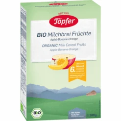 Töpfer Milchbrei Früchte Apfel-Banane-Orange Bio 200 G Ab Dem 6. Monat