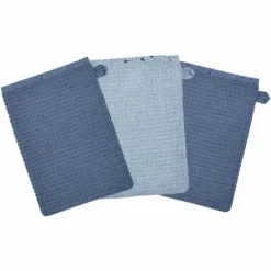 WÖRNER SÜDFROTTIER Waschhandschuh Blau 3er Pack