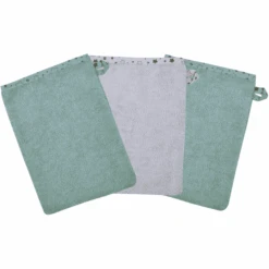 WÖRNER SÜDFROTTIER Waschhandschuh Sterne Eisblau 3er Pack