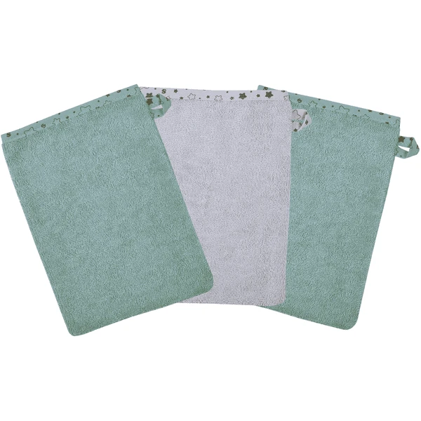 WÖRNER SÜDFROTTIER Waschhandschuh Sterne Eisblau 3er Pack 3 WÖRNER SÜDFROTTIER Waschhandschuh Sterne Eisblau 3er Pack